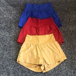 HALARA Women's High-Waisted Shorts - Blue, Red, Yellow